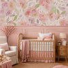 Painel Adesivo Meia Parede Floral Rosé