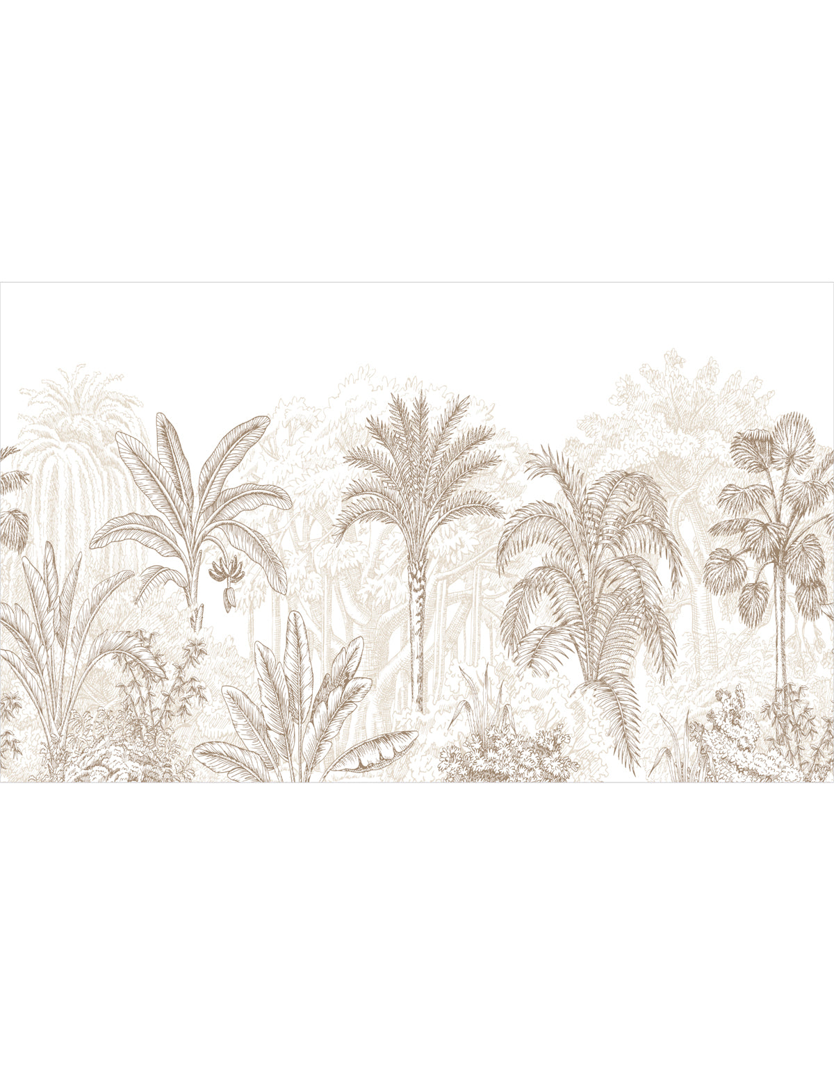 Painel Adesivo Meia Parede Floresta Tropical Marrom