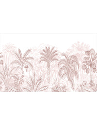 Painel Adesivo Meia Parede Floresta Tropical Rosê