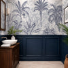 Painel Adesivo Meia Parede Floresta Tropical Azul