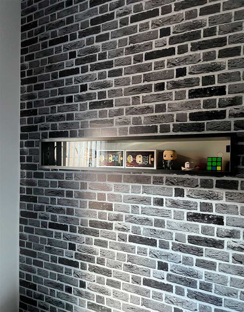 Papel De Parede Adesivo Tijolinho Cinza Vesúvio