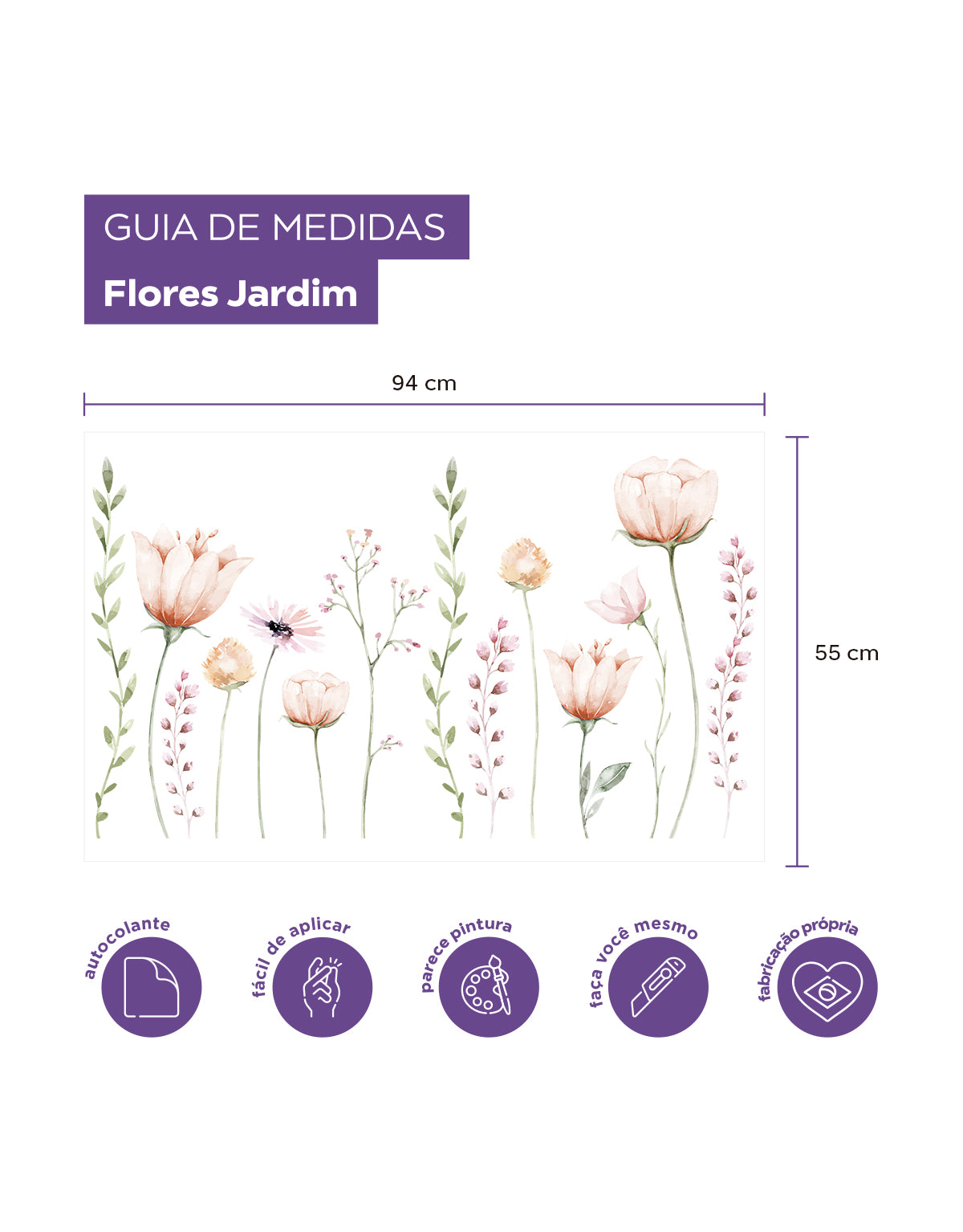 Adesivo de Parede Flores Jardim Laranja