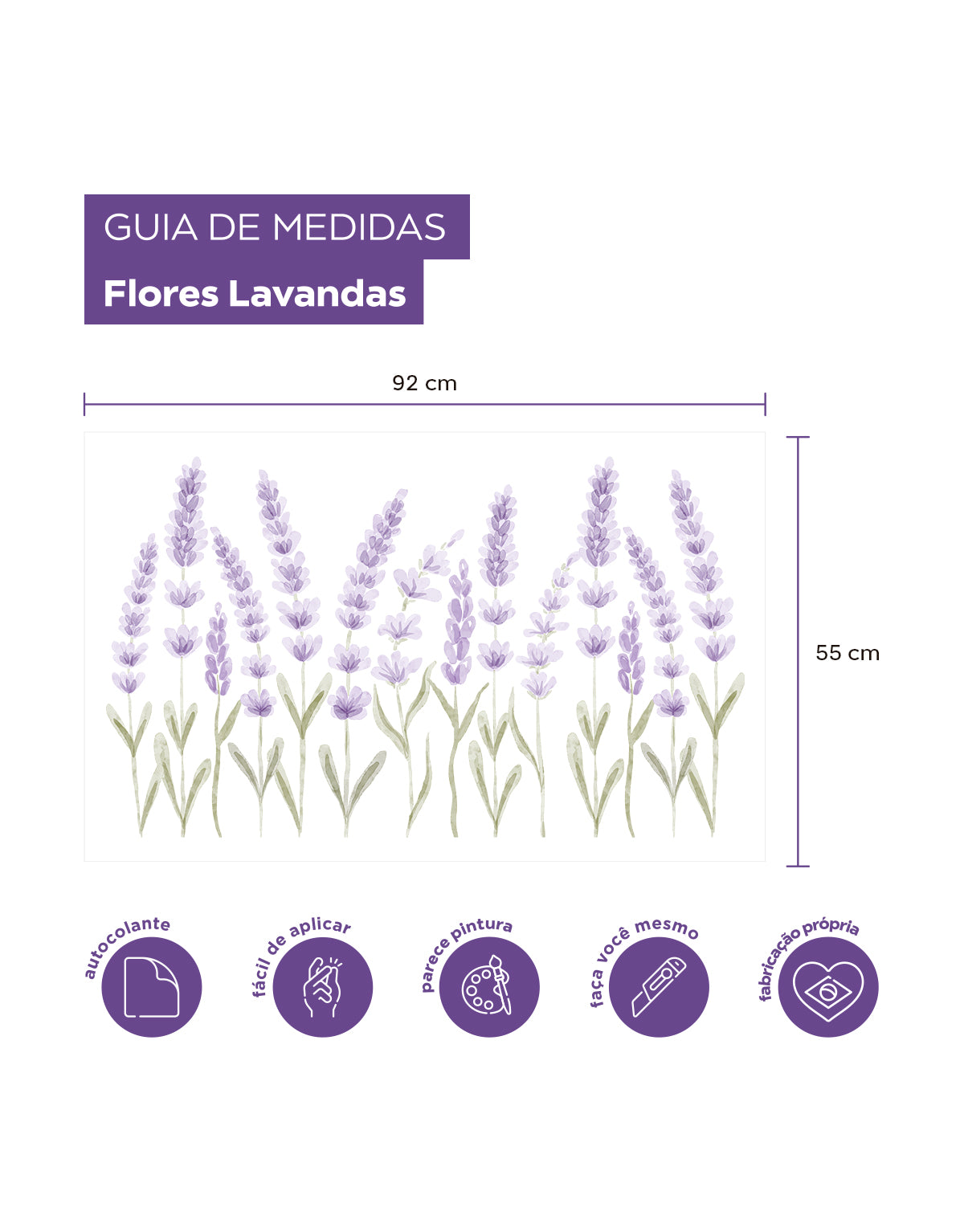Adesivo de Parede Lavandas Roxo