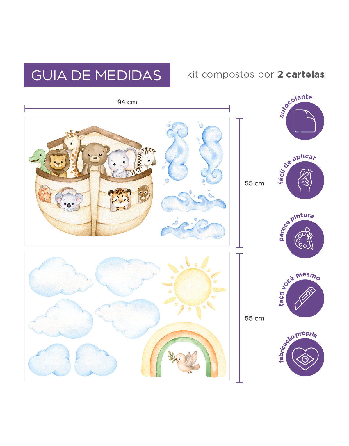 Adesivo de Parede Arca de Noé