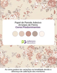 Papel de Parede Adesivo Arranjos de Flores