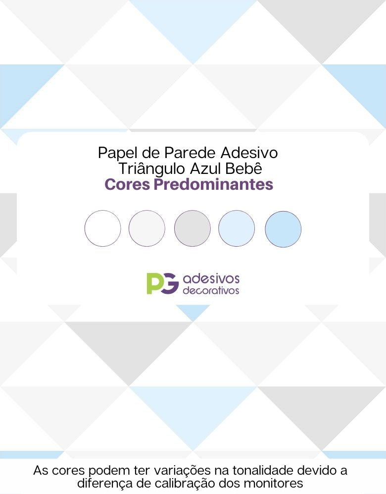 Papel De Parede Adesivo Triângulo Azul Bebê