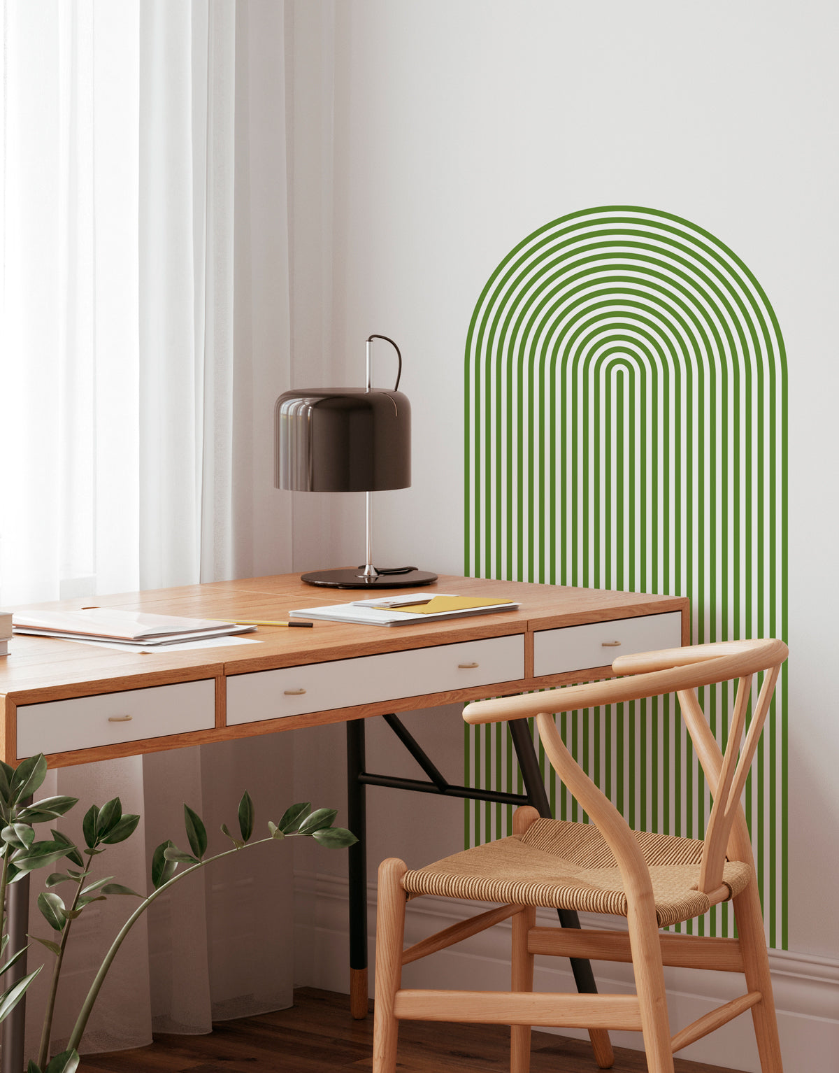 Adesivo de Parede Arco Listrado Chocolate