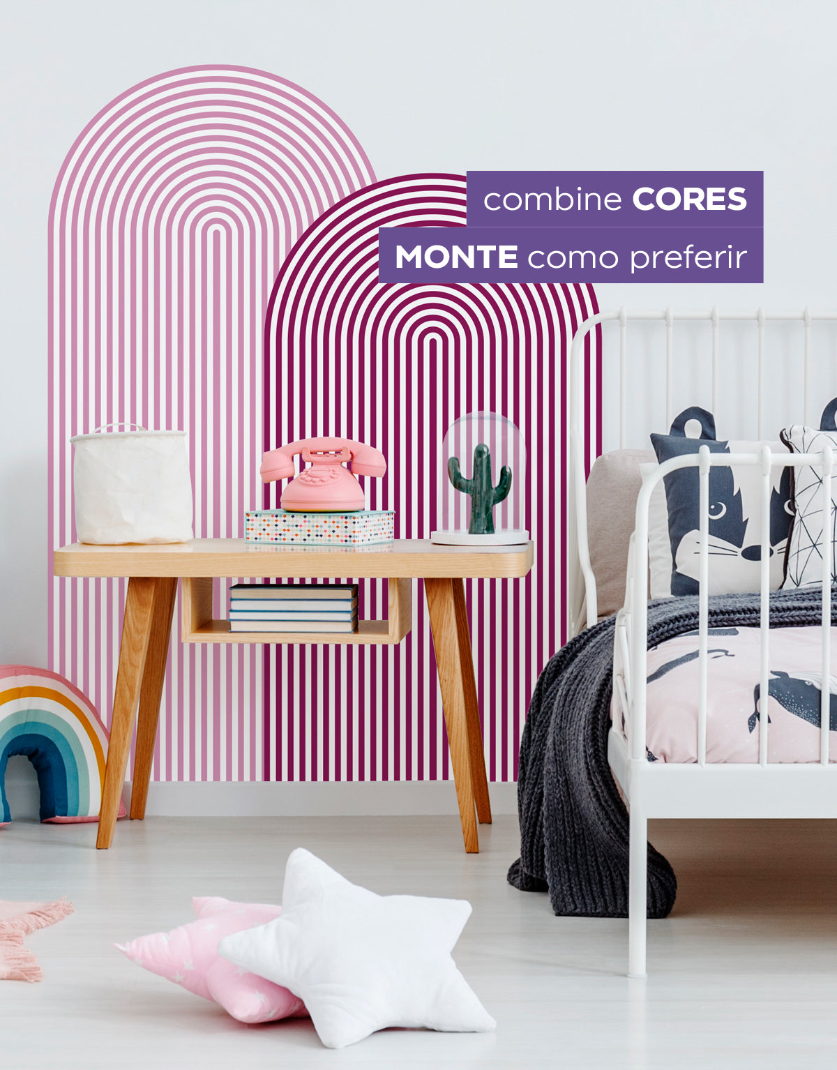 Adesivo de Parede Arco Listrado Chocolate