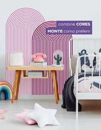 Adesivo de Parede Arco Listrado Chocolate