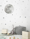 Adesivo Decorativo Mundo da Lua com Estrelas Prateadas