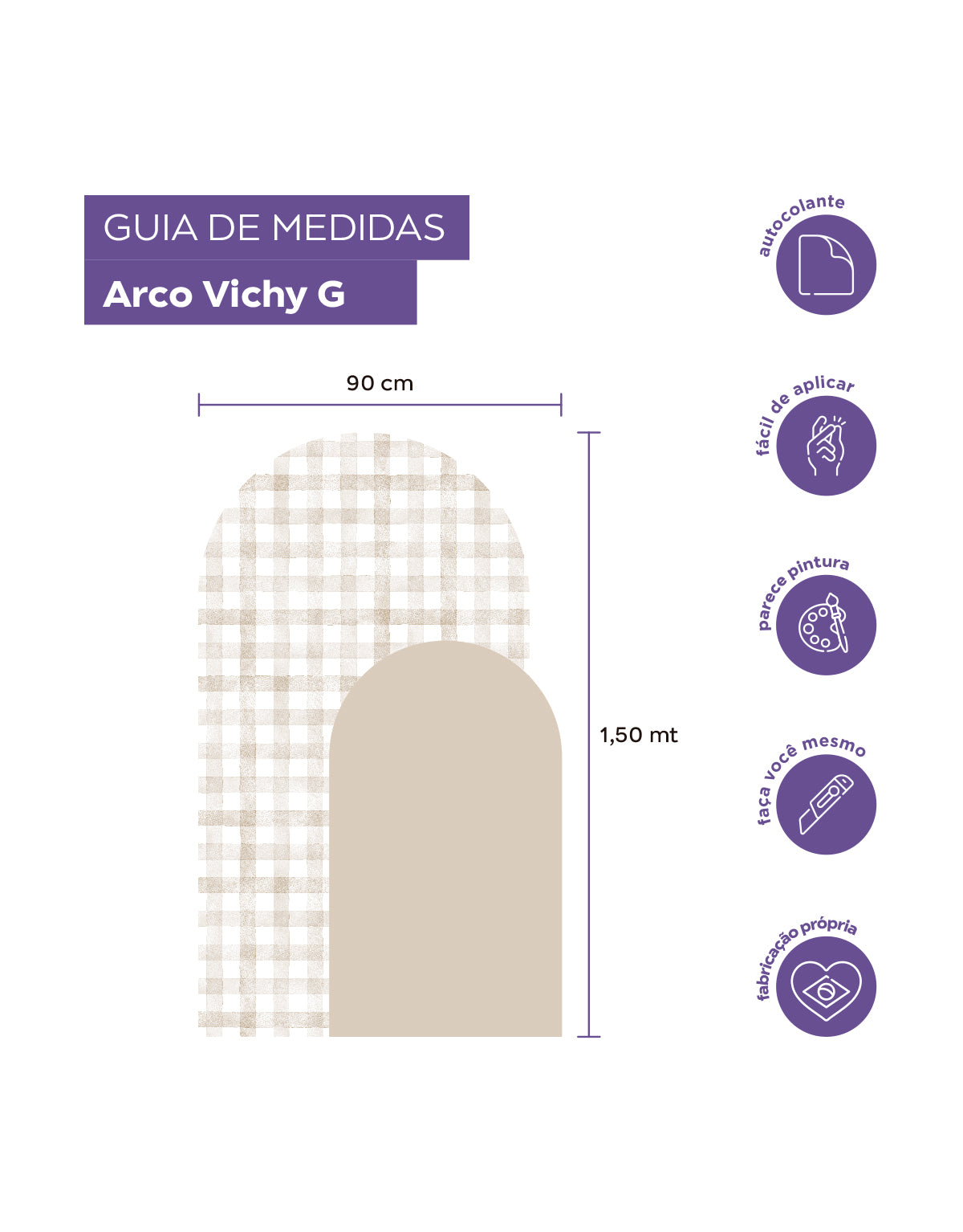 Adesivo de Parede Arco Xadrez Vichy Rosa