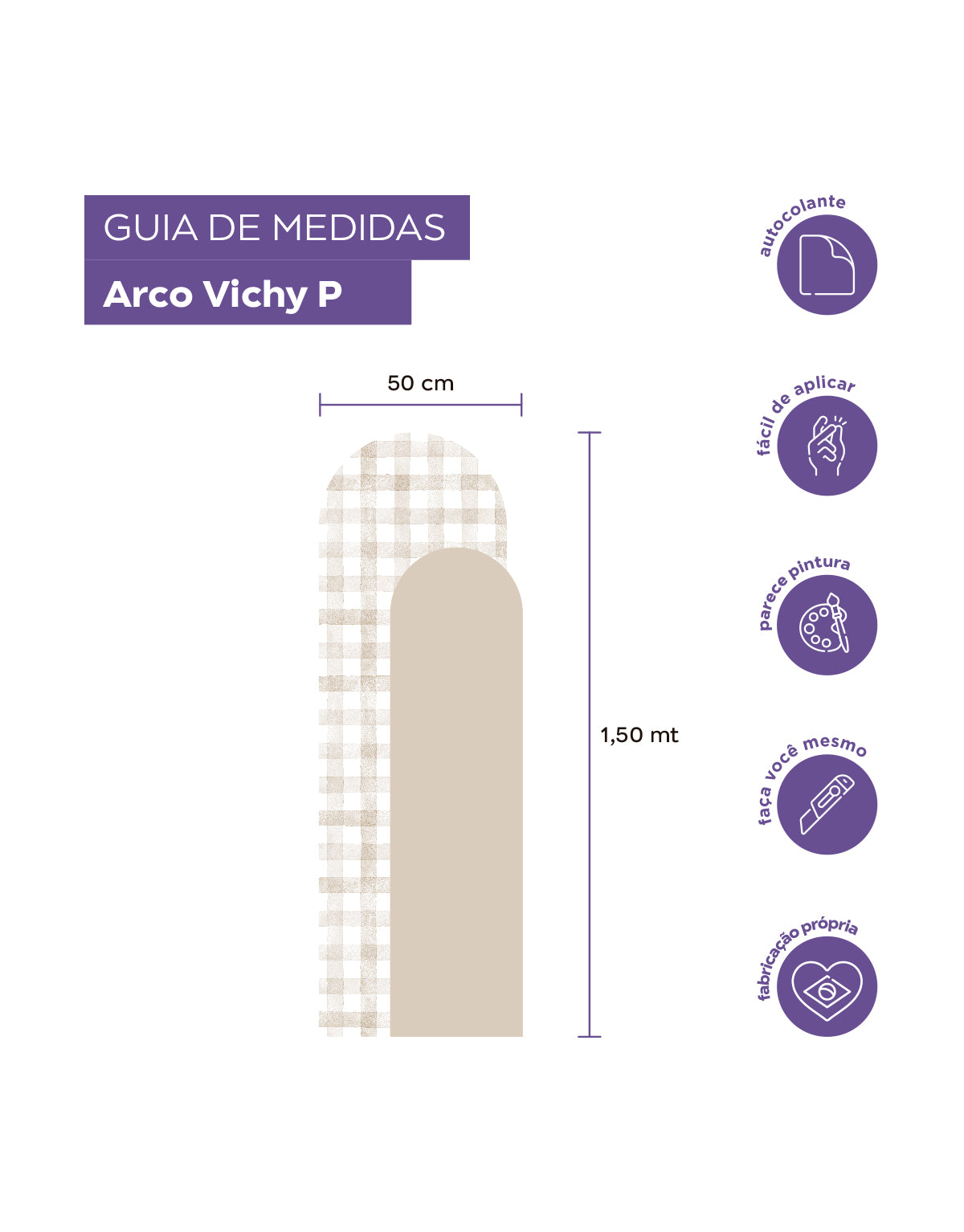 Adesivo de Parede Arco Xadrez Vichy Rosa