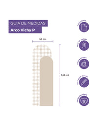 Adesivo de Parede Arco Xadrez Vichy Azul e Verde