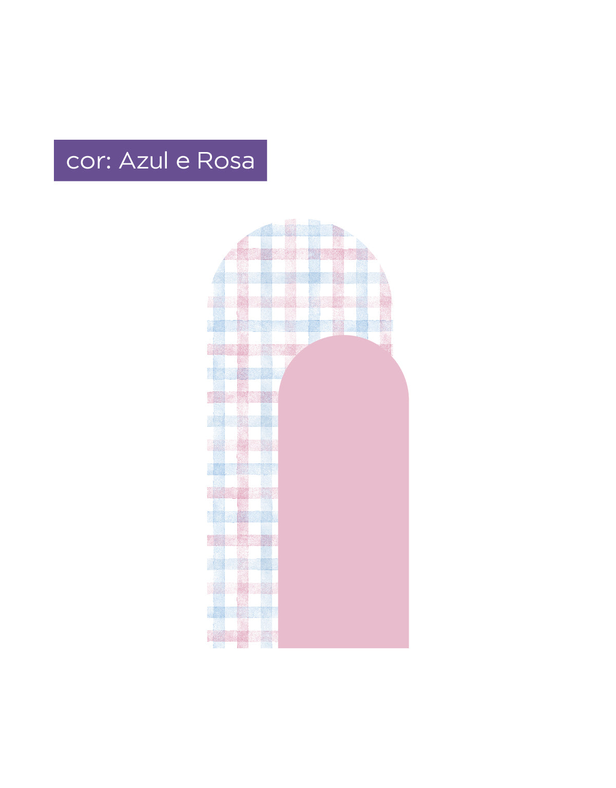 Adesivo de Parede Arco Xadrez Vichy Rosa e Azul