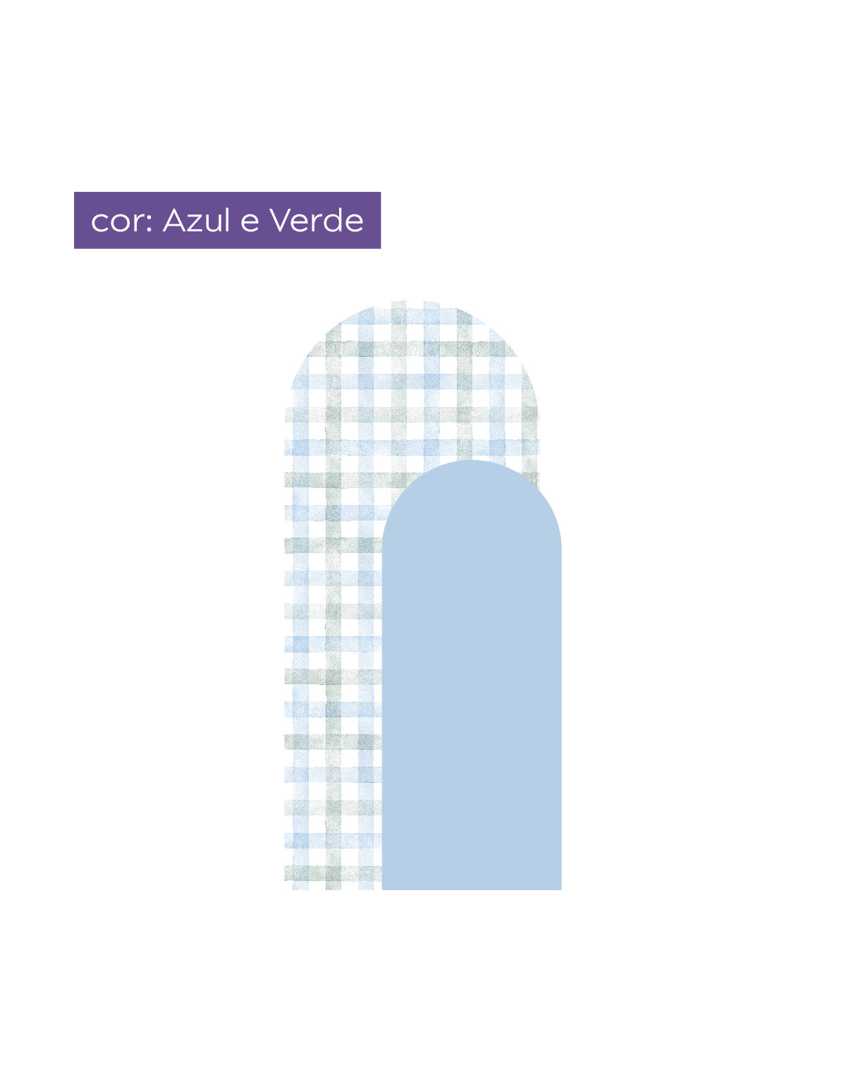 Adesivo de Parede Arco Xadrez Vichy Azul e Verde