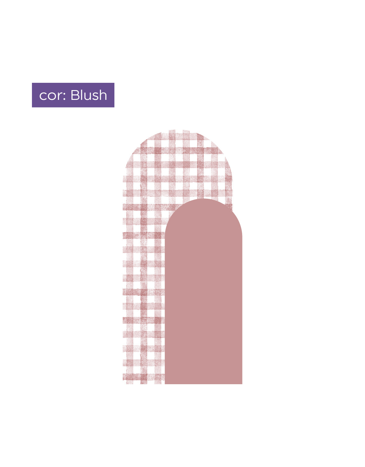 Adesivo de Parede Arco Xadrez Vichy Rosa Blush