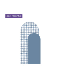 Adesivo de Parede Arco Xadrez Vichy Azul Marinho