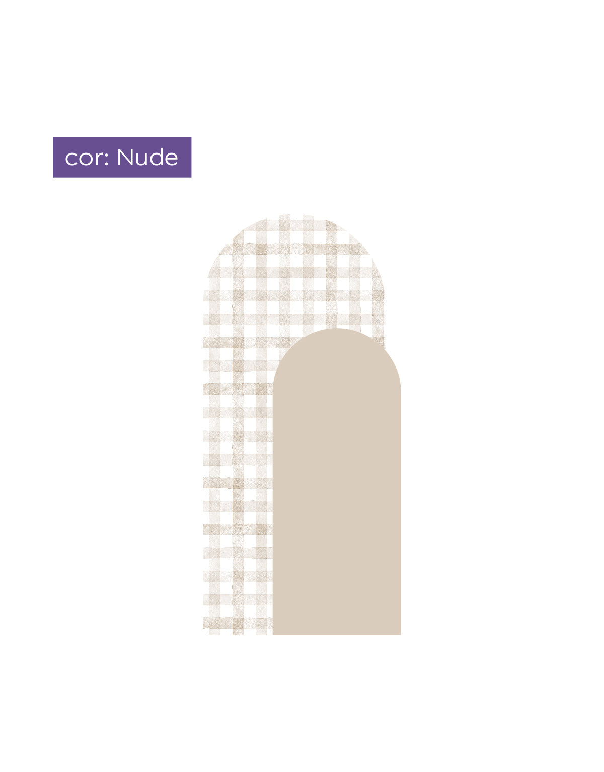 Adesivo de Parede Arco Xadrez Vichy Nude
