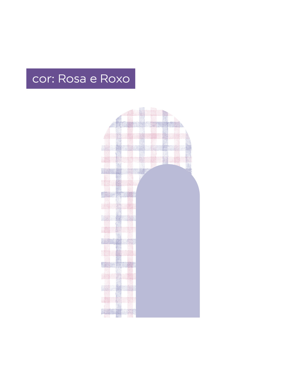 Adesivo de Parede Arco Xadrez Vichy Rosa e Roxo