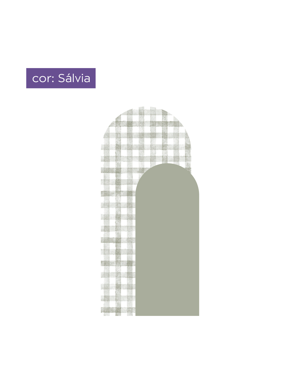 Adesivo de Parede Arco Xadrez Vichy Sálvia