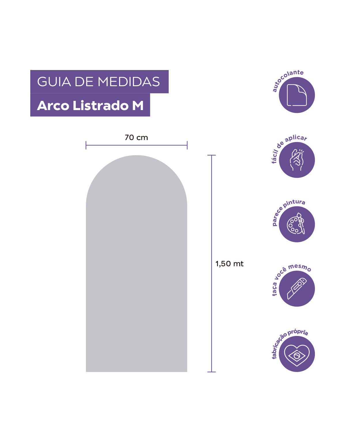 Adesivo de Parede Arco Liso Pitaya