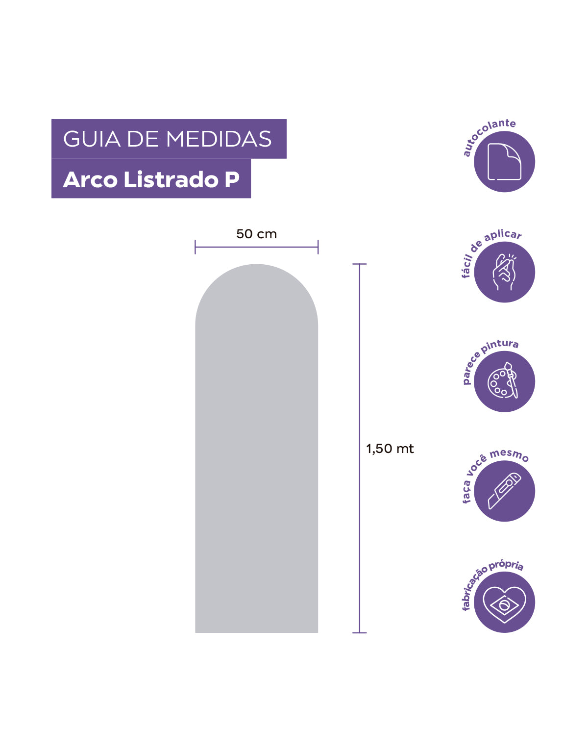 Adesivo de Parede Arco Liso Pitaya