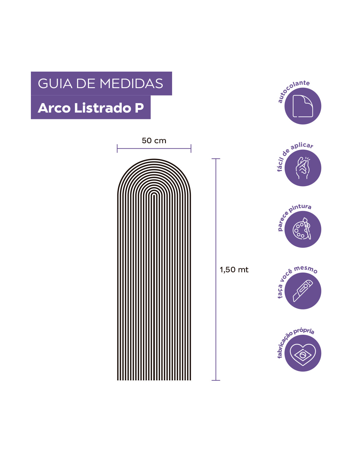 Adesivo de Parede Arco Listrado Chocolate