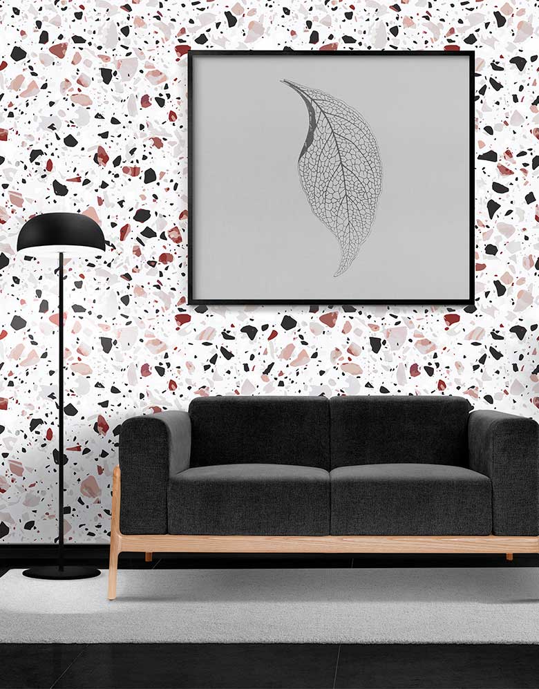 Papel de Parede Terrazzo Granilite Quartzo