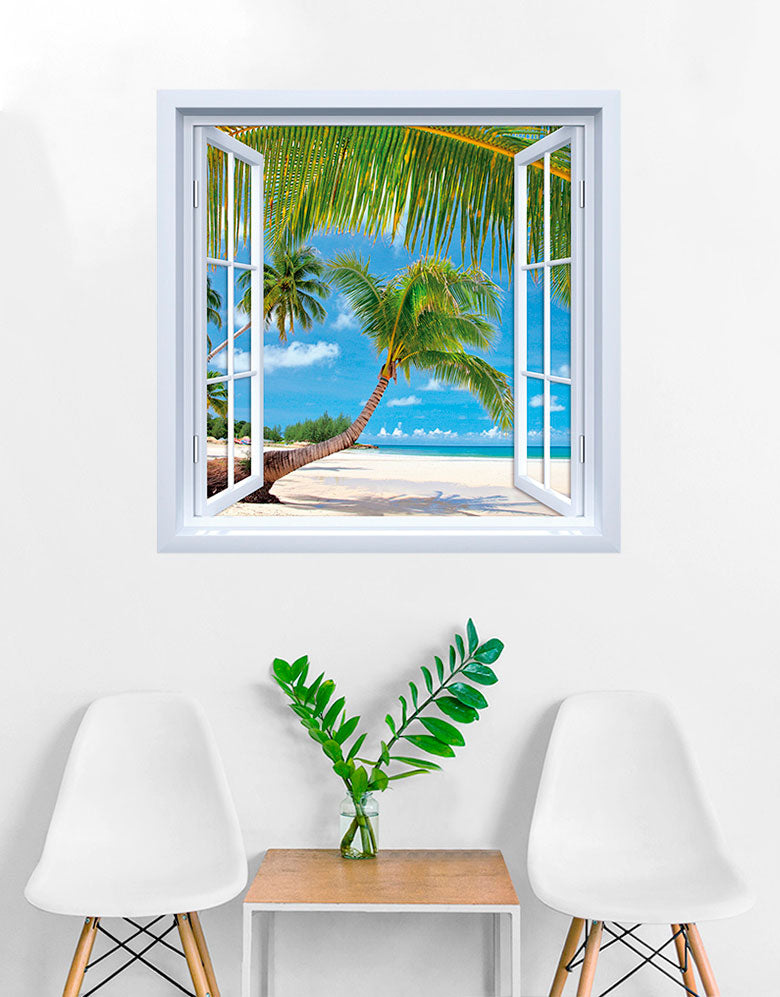 Adesivo de Janela Sol na Praia