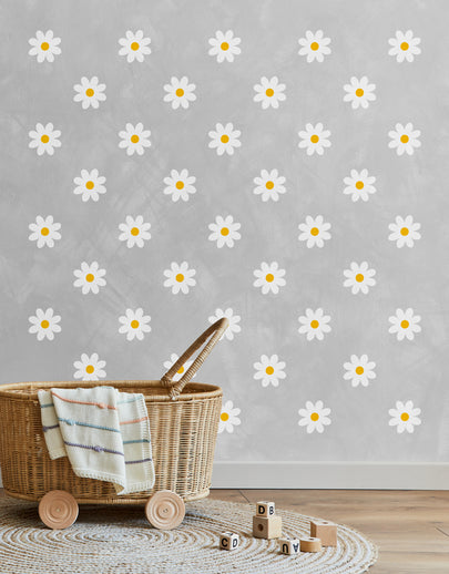 Cartela Adesiva Mini Margaridas Brancas