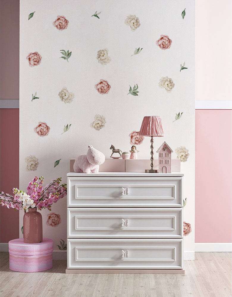 Cartela Adesiva Mini Peônias