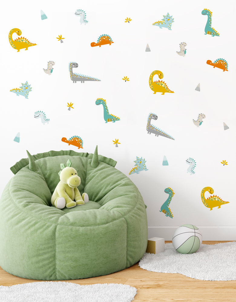 Cartela Adesiva Dinos Coloridos