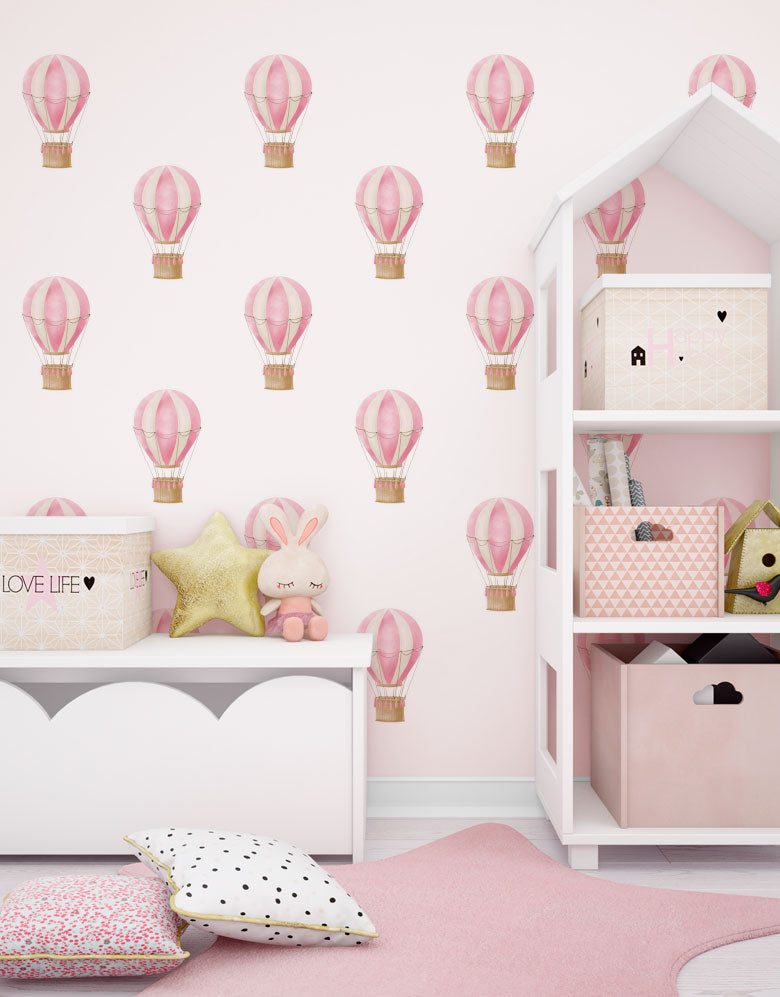 Cartela Adesiva Mini Balões Aquarela Rosa