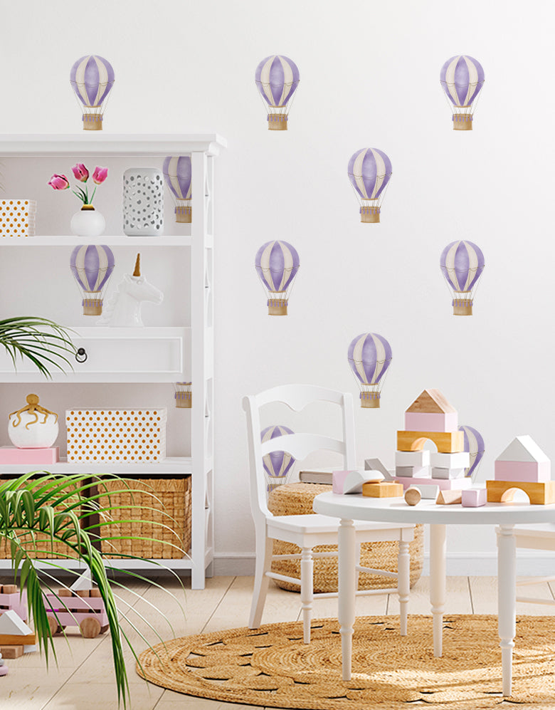 Cartela Adesiva Balões Aquarela Lilás