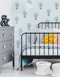 Cartela Adesiva Mini Balões Aquarela Azul Céu