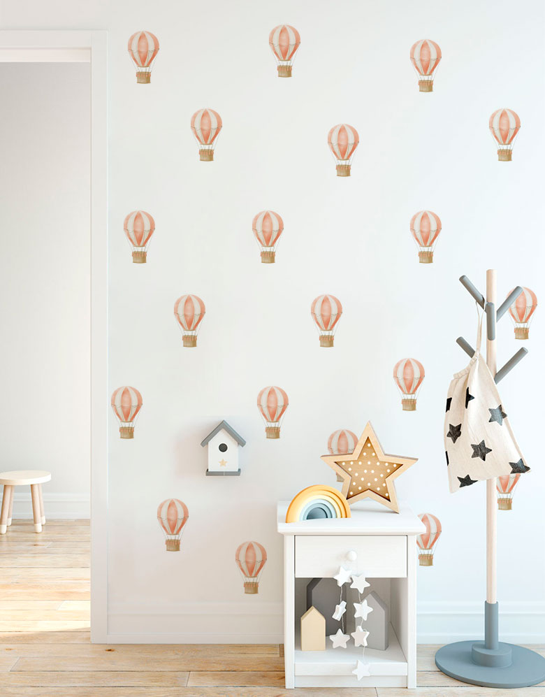 Cartela Adesiva Balões Aquarela Laranja