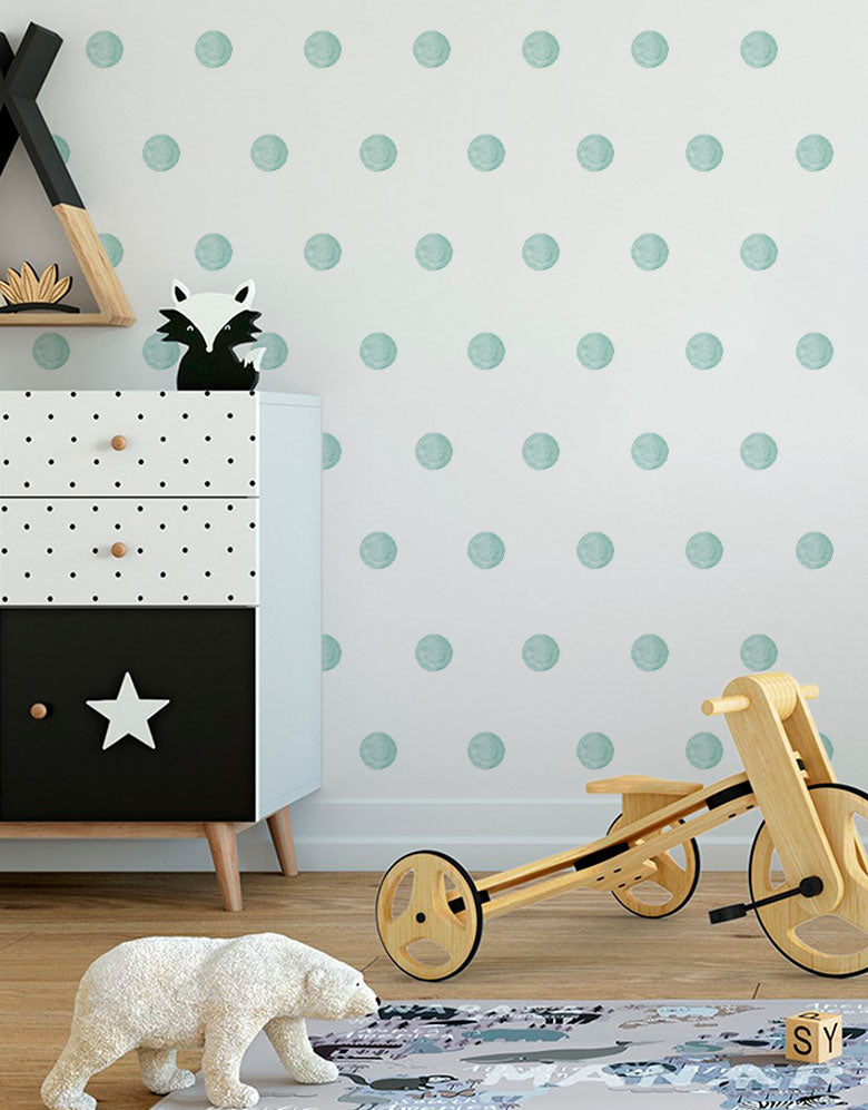 Cartela Adesiva Bolinhas Aquarela Oceano