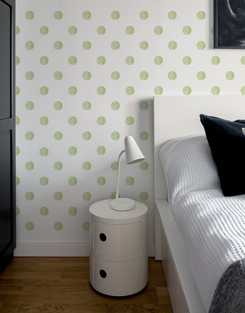 Cartela Adesiva Bolinhas Aquarela Verde Menta