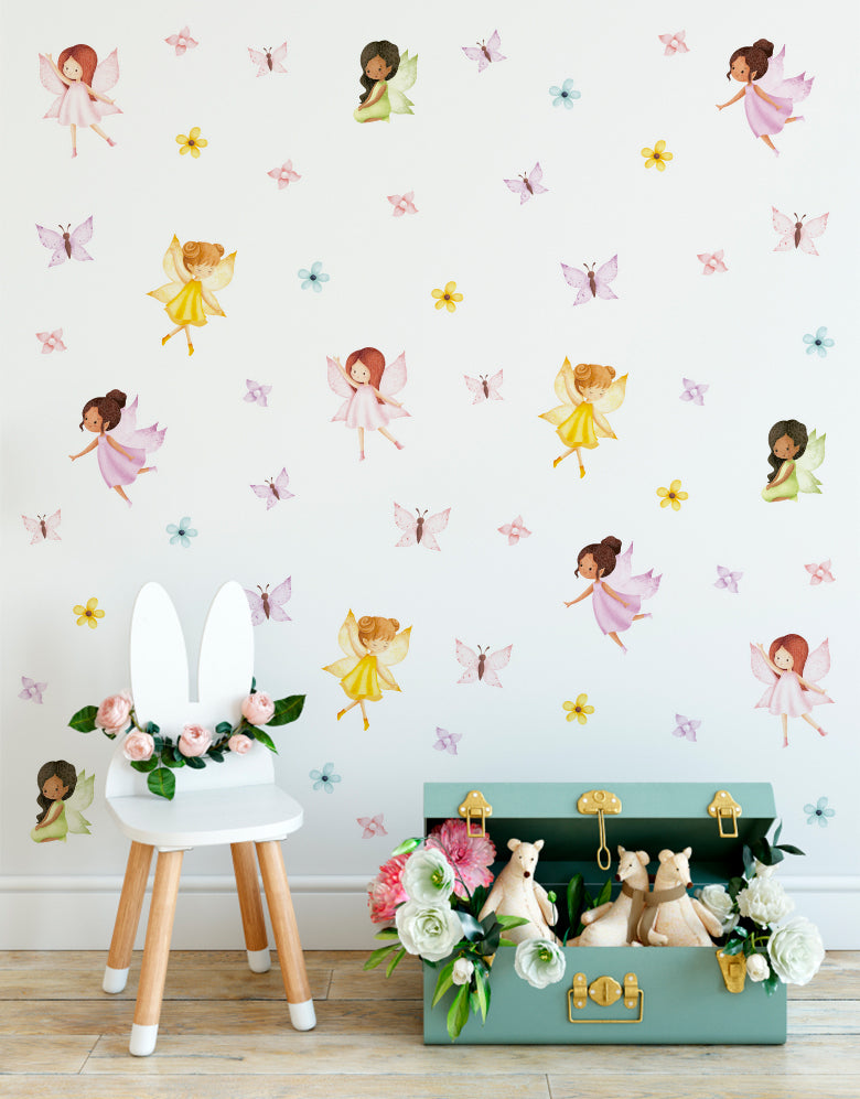 Cartela Adesiva Fadinhas Aquarela