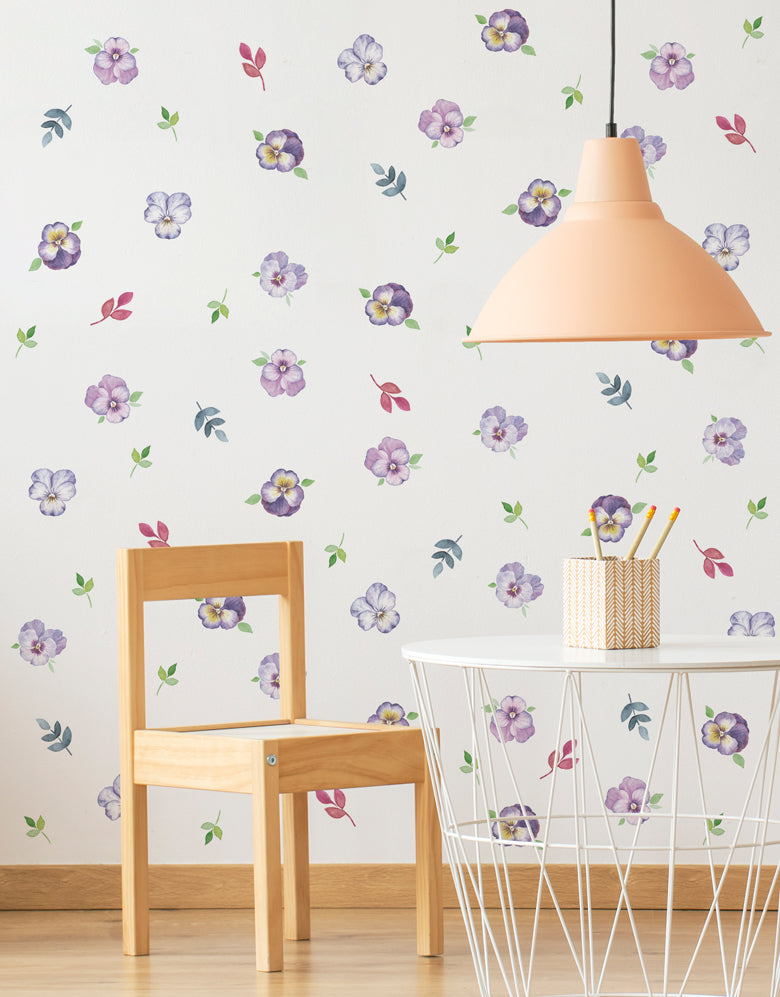 Cartela Adesiva Floral Amor Perfeito