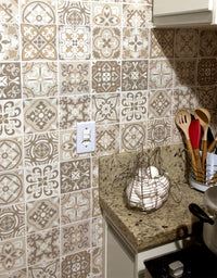 KIT DE 2 ROLOS - 3,00m x 50cm - Papel de Parede Adesivo Azulejo Nude