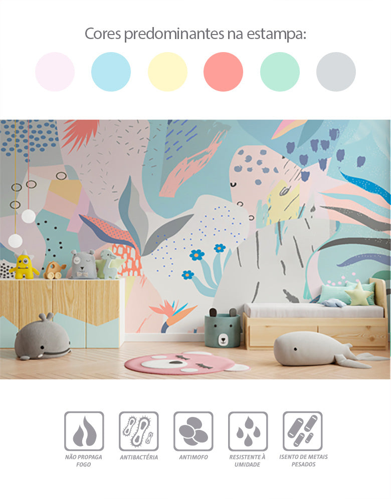 Painel de Parede Adesivo Abstrato Kids