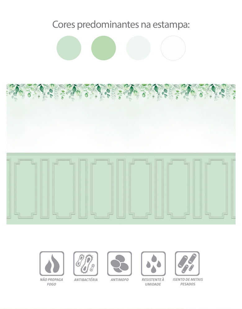 Painel de Parede Adesivo Boiserie Folhagens