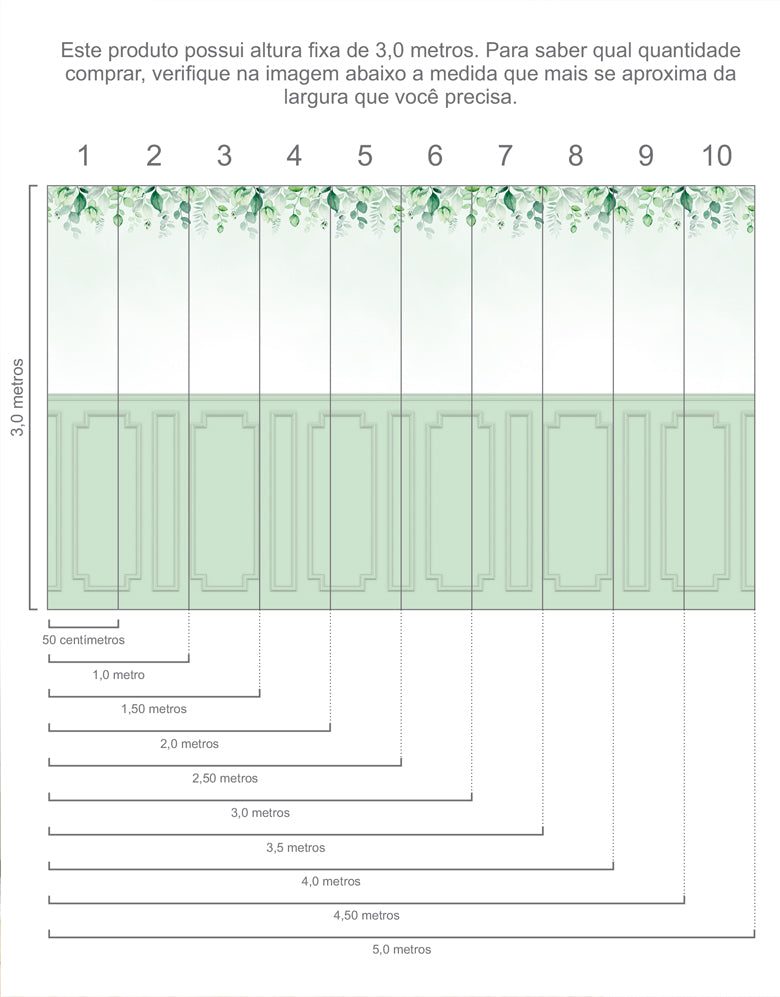 Painel de Parede Adesivo Boiserie Folhagens