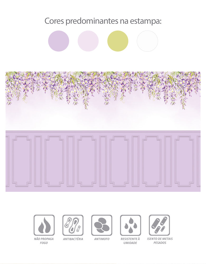 Painel de Parede Adesivo Boiserie Lavanda