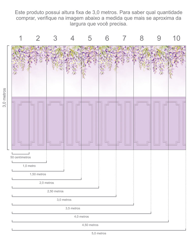 Painel de Parede Adesivo Boiserie Lavanda