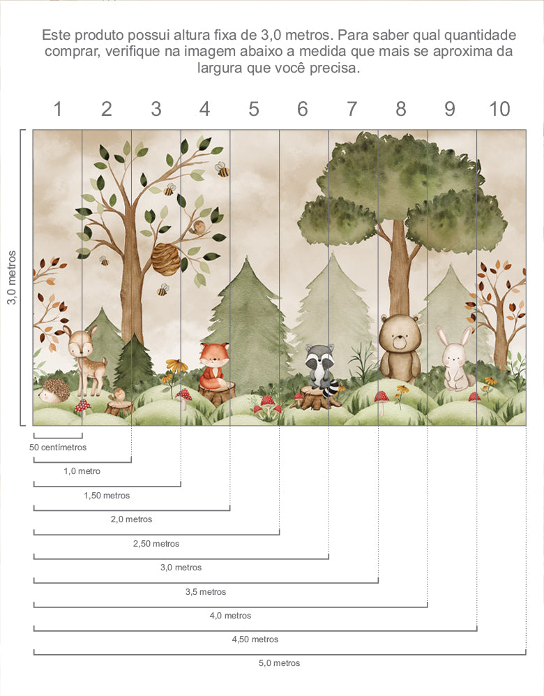 Painel de Parede Adesivo Bosque Infantil