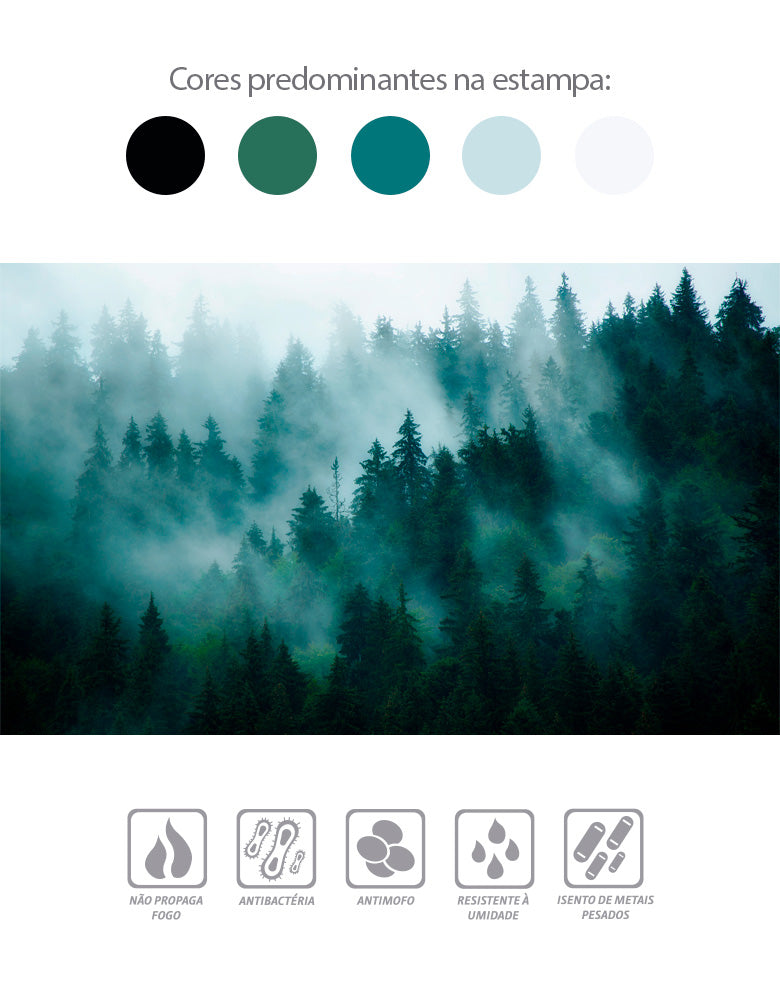 Painel de Parede Adesivo Bosque Névoa