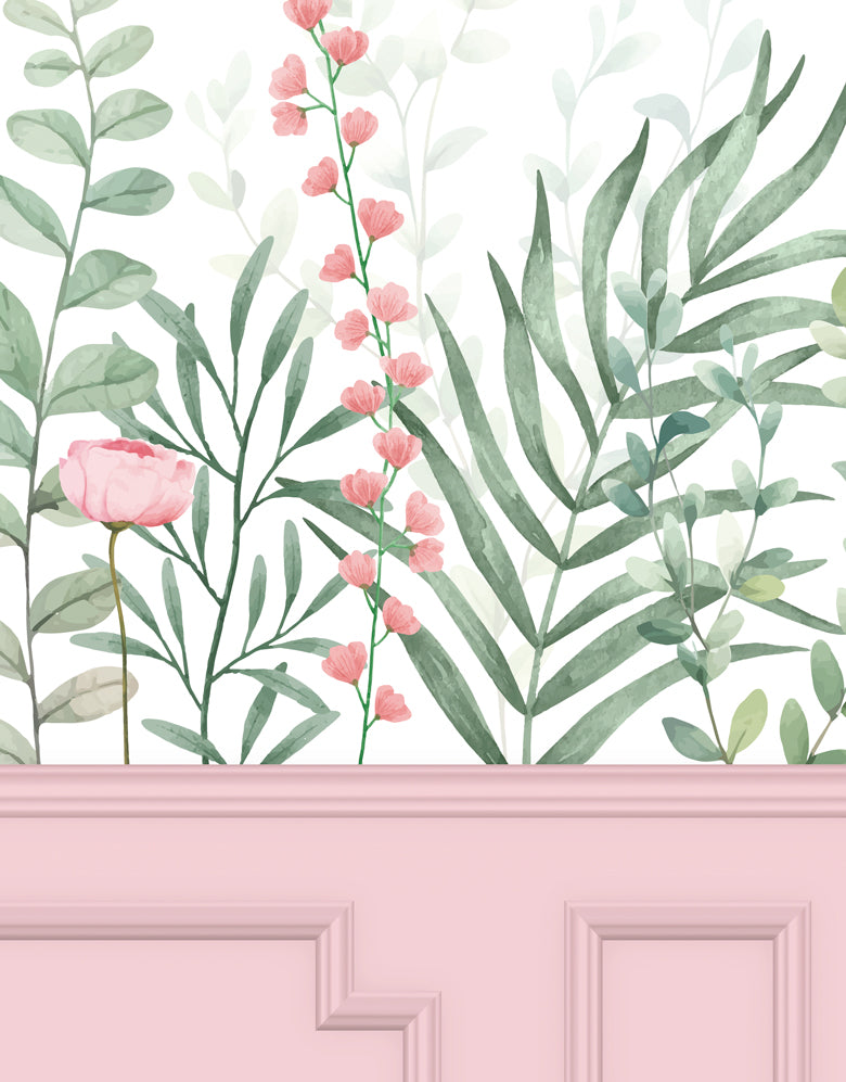 Painel de Parede Adesivo Floral Boiserie