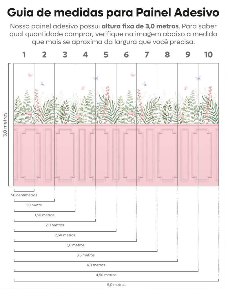 Painel de Parede Adesivo Floral Boiserie